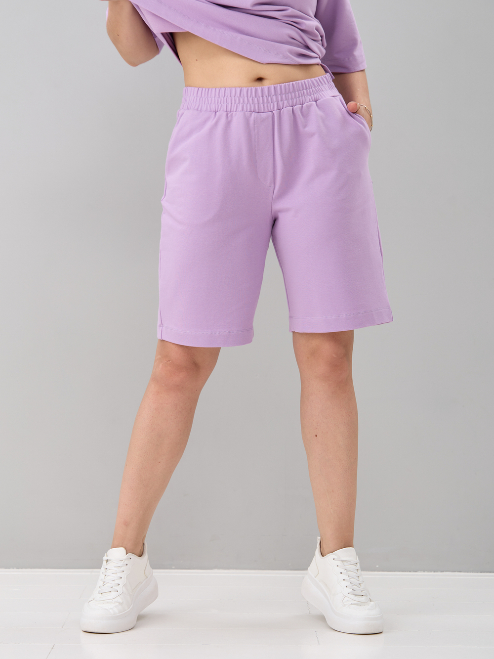 Костюм с шортами КНф-101П/лиловый