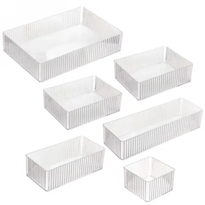 Система хранения - органайзеры в наборе 6шт «ЭДЭЛЬ», прозрачные, микс размеров