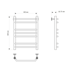 Полотенцесушитель MIXLINE MIRA  60х40 г2 (1/2'' ВР, 7 перекладин) водяной