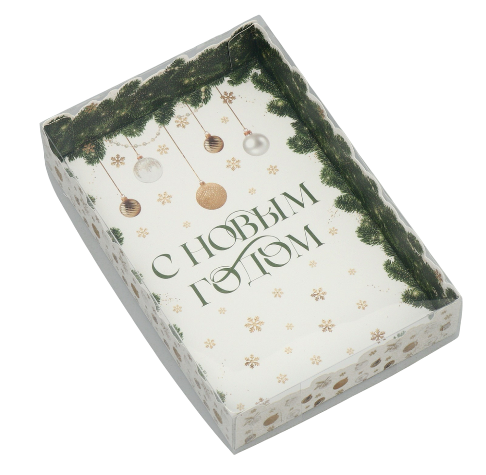 Коробка «С Новым годом», веточки, 17 х 12 х 3 см