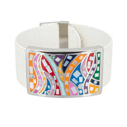 Браслет Fiore Luna на кожаном белом ремешке CB00230-18 M/S