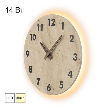 Светодиодный настенный светильник с часами LED 14W 3000К CL246016 кремовый MARES Citilux