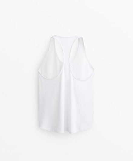 Oysho Топ из смесового модала на бретелях, белый