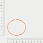 Браслет цепной из розового золота 585 пробы с плетением "Царь" без вставок (арт. НБ 12-320 0.50)
