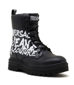 Кожаные высокие сапоги Versace Jeans Couture - черный(75YA3S39ZP237)