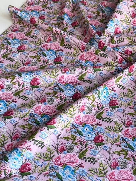 ИМИТАЦИЯ ЦВЕТОЧНОЙ ВЫШИВКИ #9, остаток 0,8 м 100% хлопок Handmade Fabrics 5