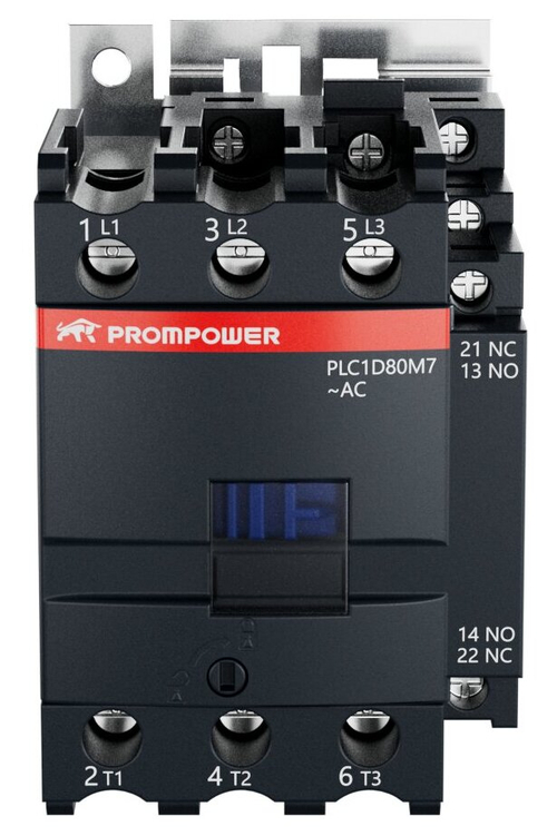 Контактор Prompower PLC1D80M7 серии Pulse, ток 80А, 3 полюса, доп контакт 1НО+1НЗ, катушка 230AC