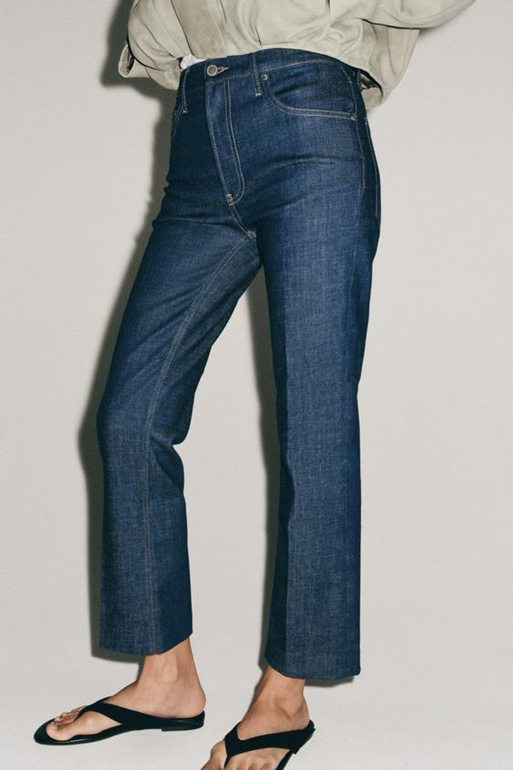 ZARA ДЖИНСЫ BOOTCUT СО СРЕДНЕЙ ПОСАДКОЙ — ZW COLLECTION, ВЫЦВЕТШИЙ СИНИЙ