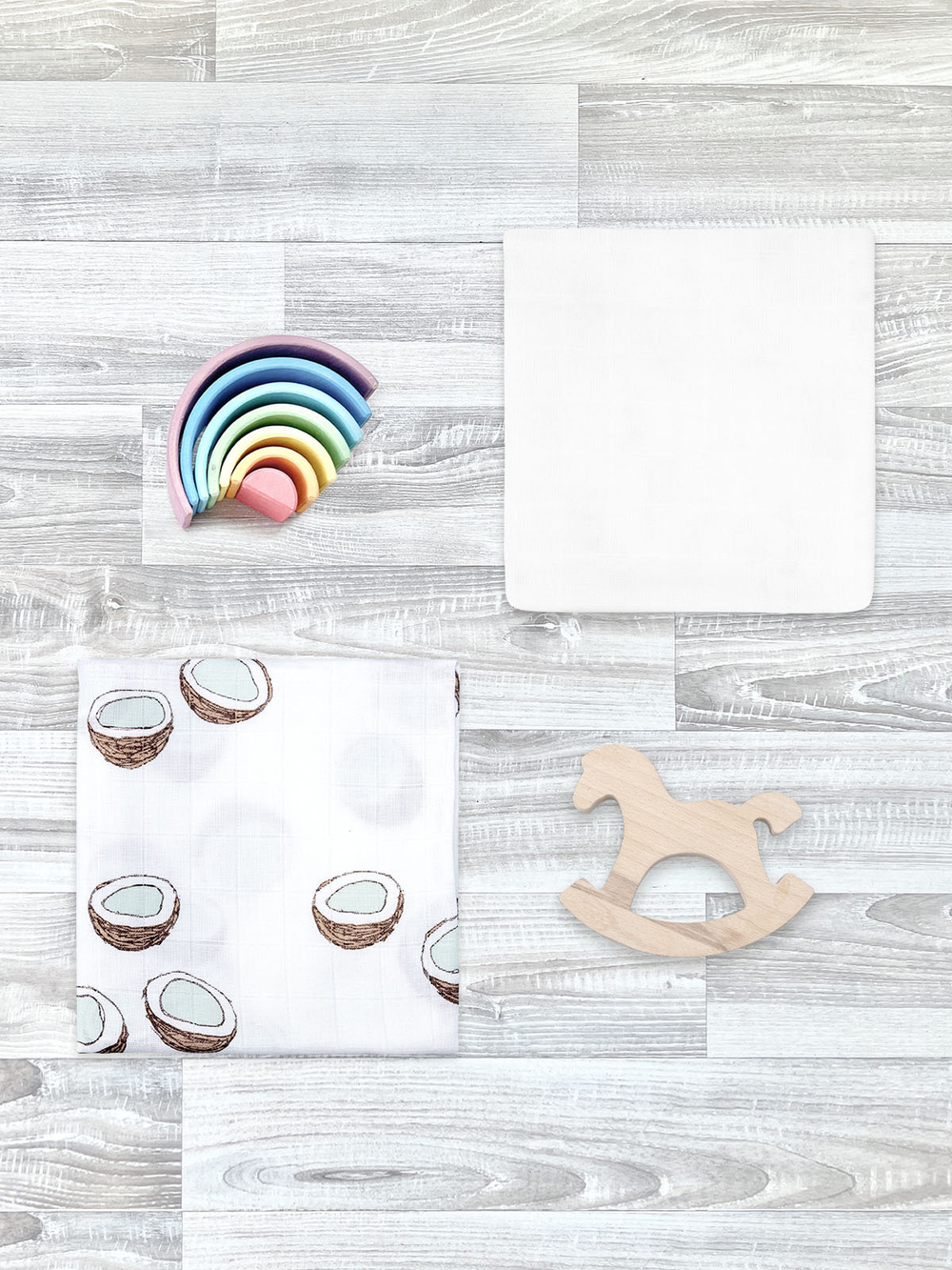 Сет из 2х муслиновых пелёнок Mjölk Кокосы/White