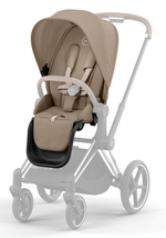 Коляска 3 в 1 Cybex Priam IV Chrome Brown complete и автокресло Aton B2 i-Size Volcano Black Cozy Beige