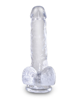 King Cock Clear 6 Cock with Balls Прозрачный фаллоимитатор L 17,8 см, ø 3,8 см