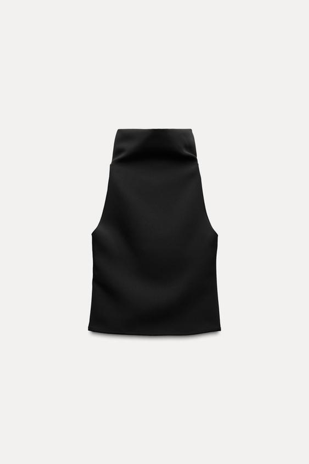 ZARA ТОП С ВОРОТНИКОМ-СТОЙКОЙ — ZW COLLECTION, ЧЕРНЫЙ