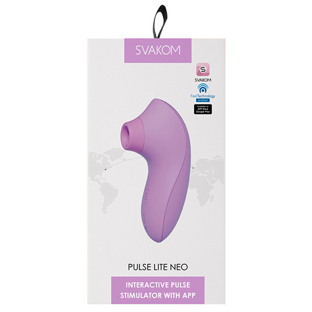Фиолетовый мембранно-волновой клиторальный стимулятор Svakom Pulse Lite Neo Lavender Interactive Pulse Stimulator SX013A-LVD