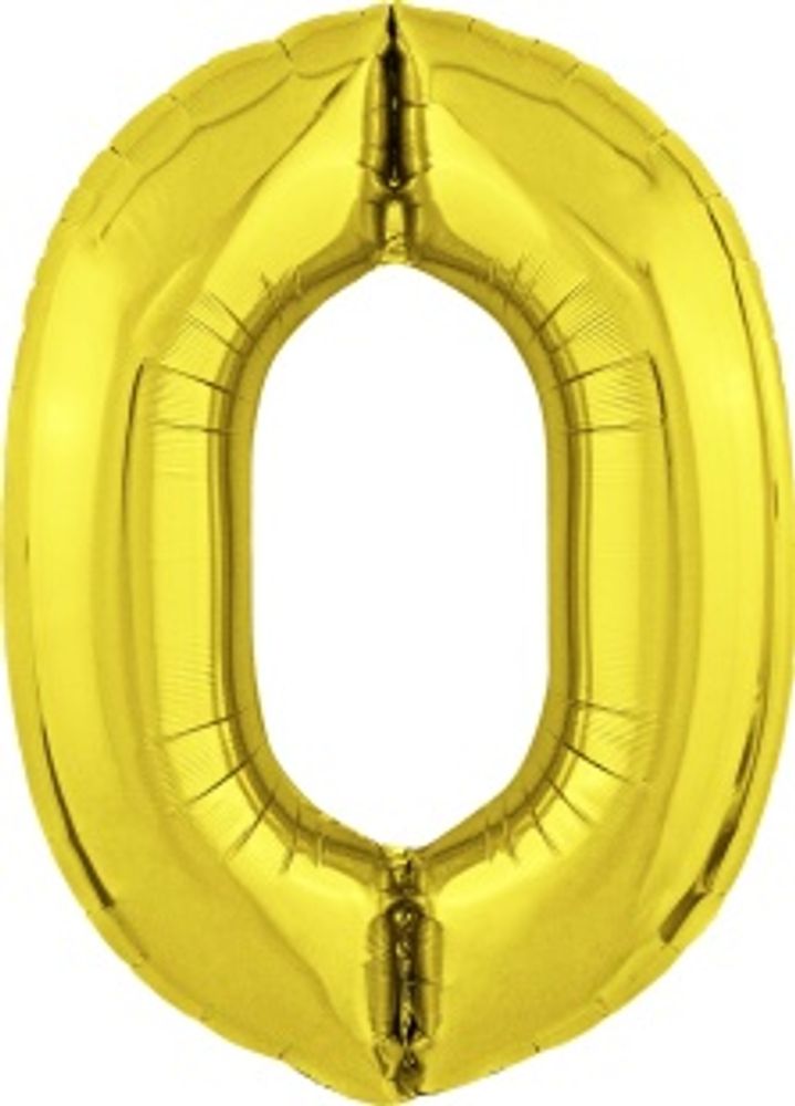 Agura Шар 40" / 102 см "Цифра 0" Золото Slim (БГ-60)