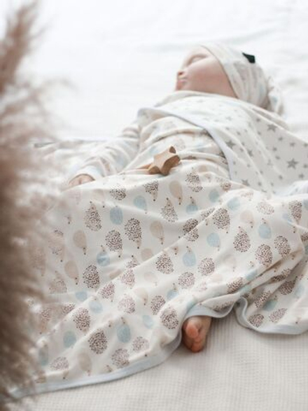 Двусторонний плед Mjölk Ёжики на экрю