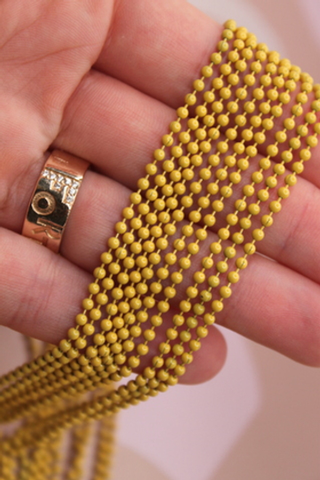 Цепь шарики 2 мм желтая