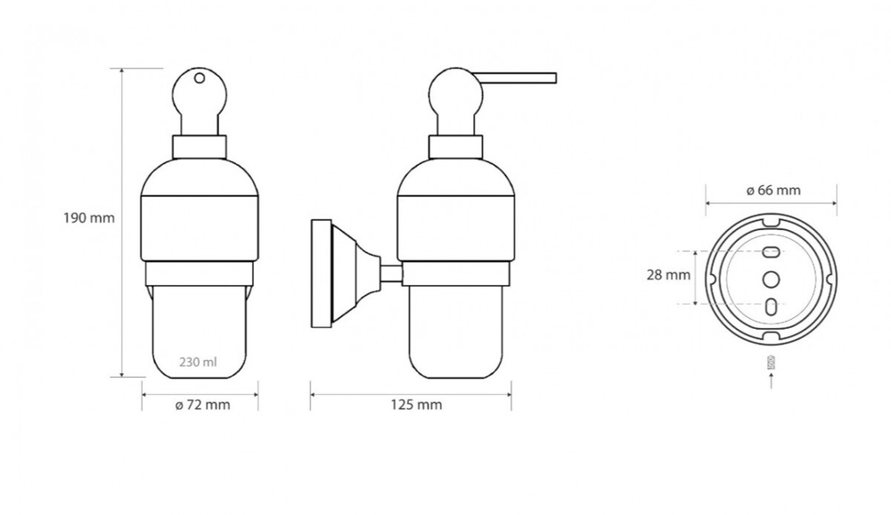 Настенный дозатор для жидкого мыла (керамика) kera 144709017