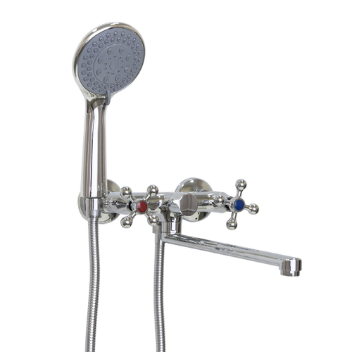 Смеситель для ванны и раковины 1/2 кер Казань КС 60007254 КРЕСТ L-нос мет мах ЕВРО