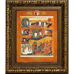 Сотворение Мира. Икона на холсте.