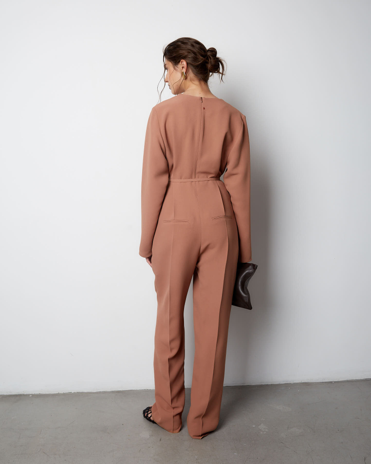 Комбинезон из вискозы Стелла Маккартни карамель