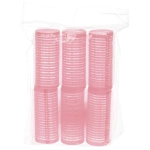 Бигуди липучки, 6шт., однотонные, цвет нежно розовый, d-2,5см