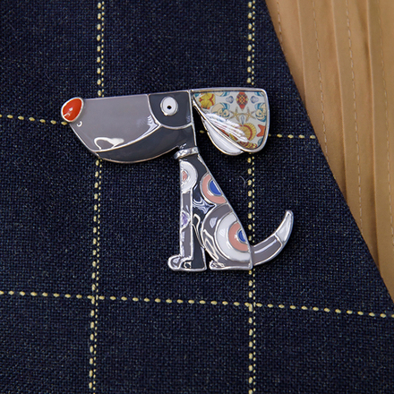 Брошь Shadore Собака XZ2291.2 BW/S