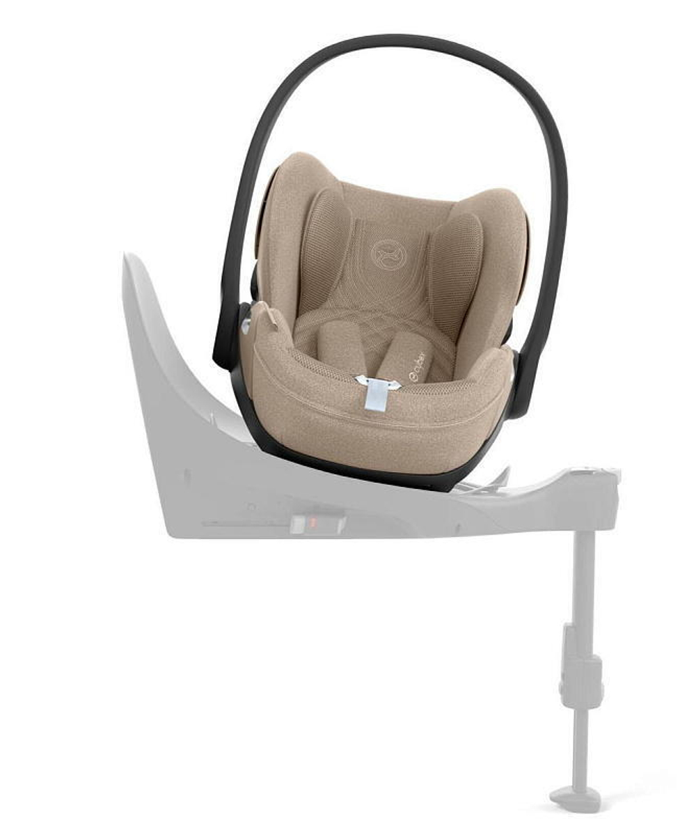 Коляска 3 в 1 Cybex Priam IV Chrome Brown complete и автокресло Cloud T i-Size Cozy Beige Plus Leaf Green