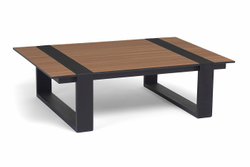 "Тулон" журнальный стол 120х85, H35 см из HPL, цвет "дуб", каркас черный (RAL9005) муар