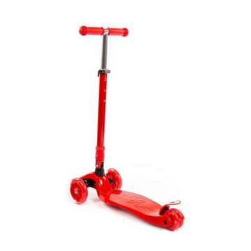 Детский самокат (со складной ручкой) (красный) (в коробке)