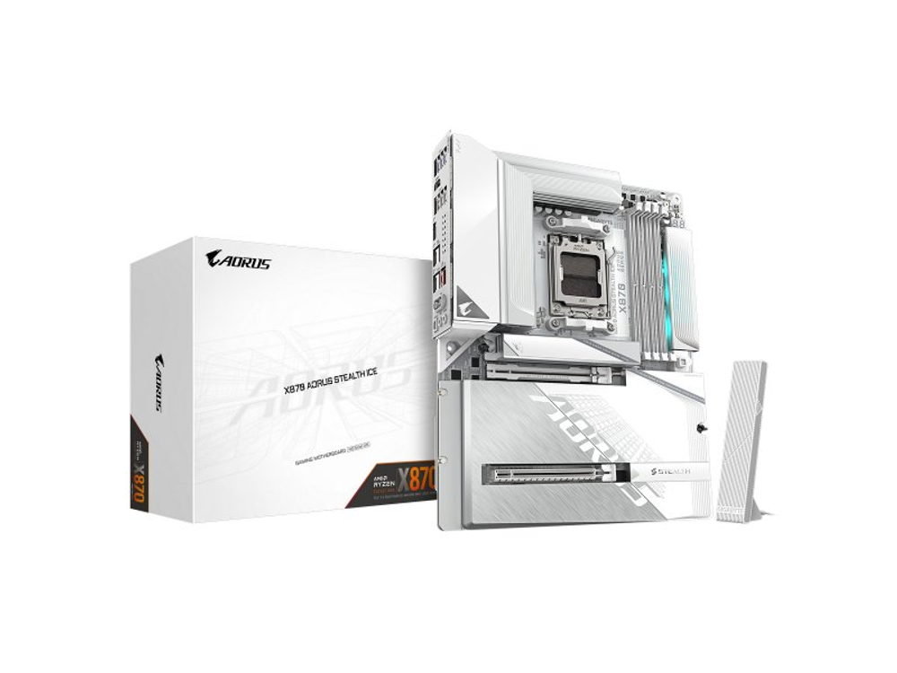 Материнская плата Gigabyte X870 Aorus Stealth Ice, Socket AM5, AMD X870, ATX, RTL