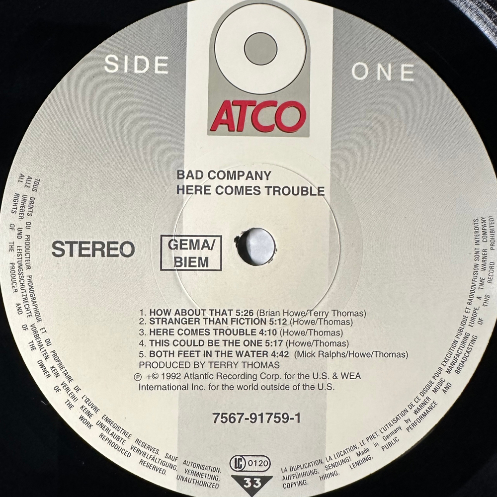 Bad Company ‎– Here Comes Trouble (Германия 1992г.)