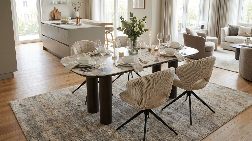 Стол PINO 210 цвет CA035, керамика / Темный орех, ®DISAUR