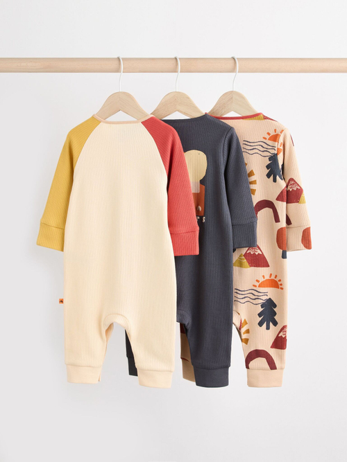 Комбинезон / Cлип для малышей Next B12-453, 3 шт., Светло-коричневый, Синий