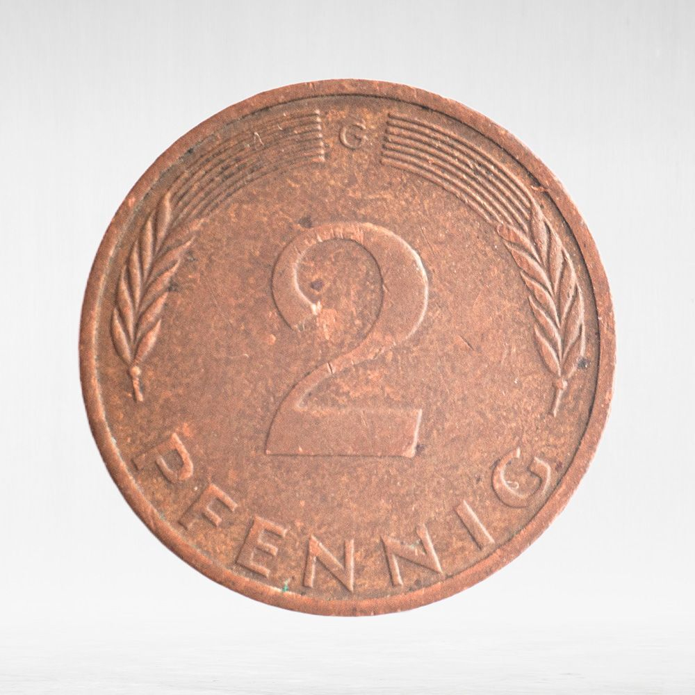 Germany, 2 Pfennigs, 1976, (Karlsruhe Mint - "G"), VF
