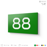 Табличка с номером 88 на дверь квартиры, для офиса, кабинета, аудитории, склада, зеленая 120х70 мм, Айдентика Технолоджи