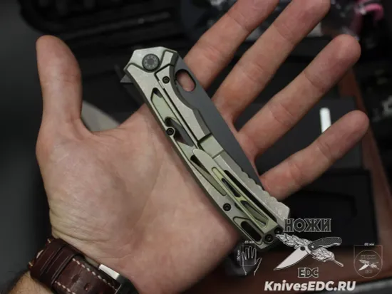 Нож складной НОКС Майор Black сталь M390, зеленый Титан 328-159506