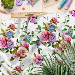 Ткань муслин контрастные розы