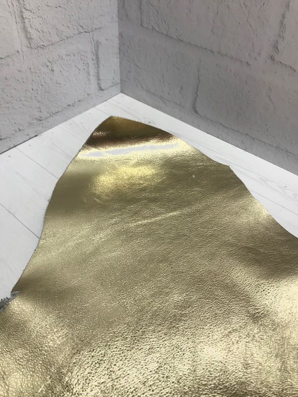 Кожа хром Элиста, 1,0-1,2 мм, светлое золото