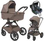 Детская коляска 3 в 1 Espiro Clodi и автокресло Pi Gray blue 08 fashionable brown
