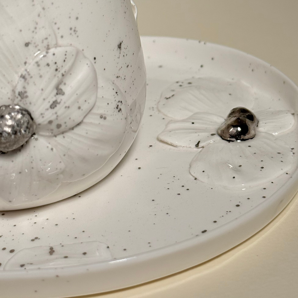 Пара "Анемоны" 220мл белый, платина