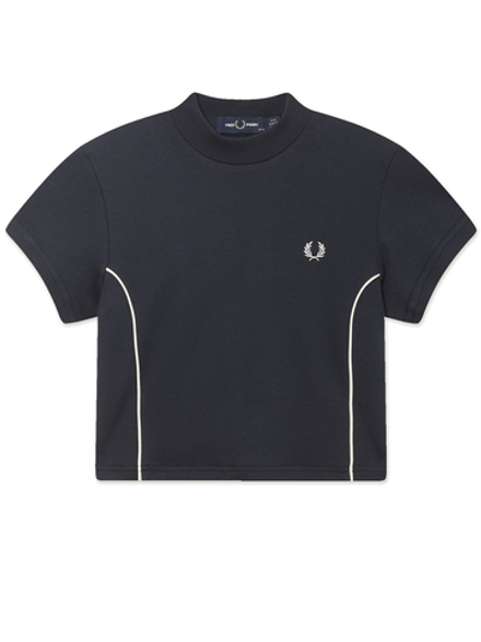 Женская Футболка Piped Seams Mock Neck