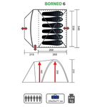 Палатка BORNEO-6-G зеленая (PR B-6-G) Premier Fishing