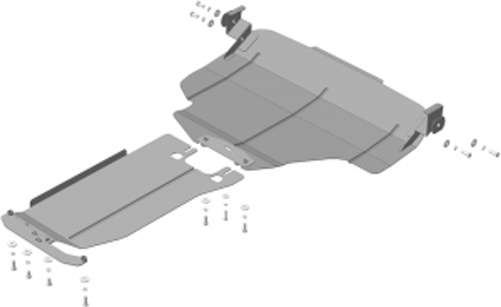 Защита картера Двигателя, КПП. 2 мм, Сталь. для Subaru Forester 2008-2013 MOTODOR.02226