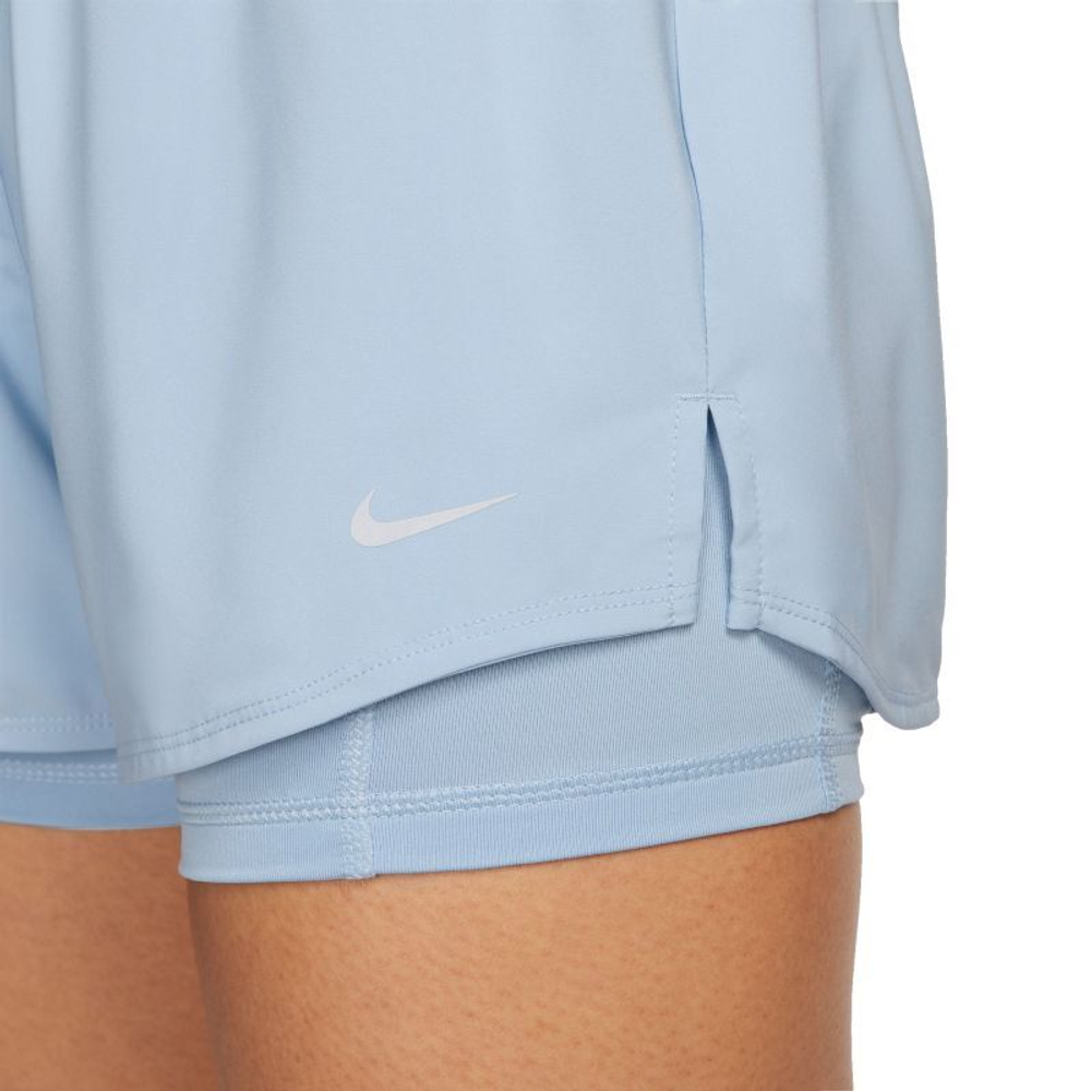 Женские Шорты теннисные Nike Dri-Fit One 2-in-1 Shorts - light armory blue/reflective silver