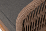 "Канны" лаунж-зона 4-местная из роупа со столом "Гранада" (серый гранит), основание дуб, роуп коричневый, ткань темно-серая