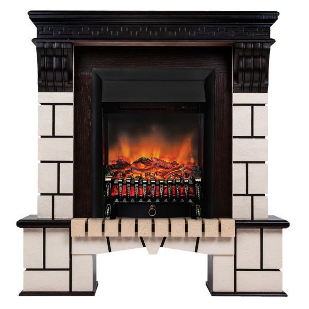 Электрокамин RealFlame Stone AO античный дуб с очагом Fobos Lux BL