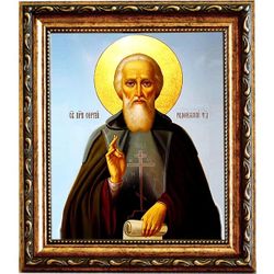 Сергий Радонежский Преподобный. Икона на холсте.