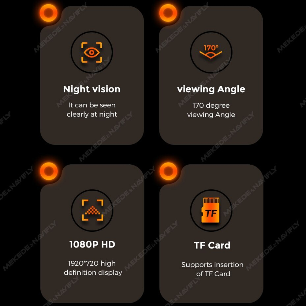 Видеорегистратор для автомагнитол Android - Mekede ADAS-DVR, 1920x1080p, функция контроля полос ADAS, управление по USB