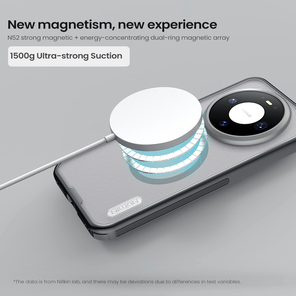 Чехол серый тонированный c MagSafe для Huawei Mate 80 и 80 Pro, серия Super Frosted Shield Pro Magnetic (Clear version) от Nillkin