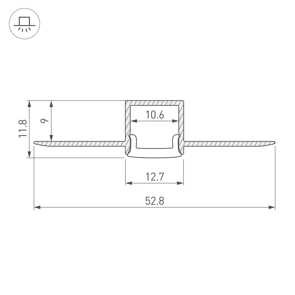 Профиль FANTOM-BENT-W12-TOP-2000 ANOD (Arlight, Алюминий) 040327